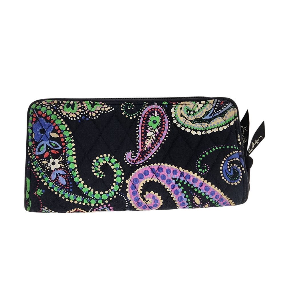 Vera Bradley Wallet Keiv Paisley Zip‎ Around Black